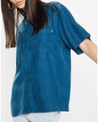 Chemise fluide Carlos à manches courtes bleu foncé