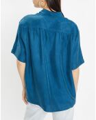 Chemise fluide Carlos à manches courtes bleu foncé