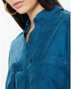 Chemise fluide Carlos à manches courtes bleu foncé