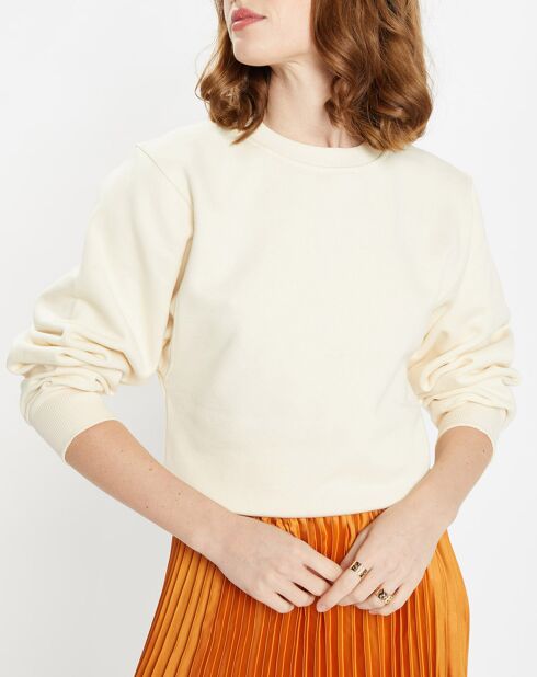 Sweat en Coton molleton biologique Lou écru