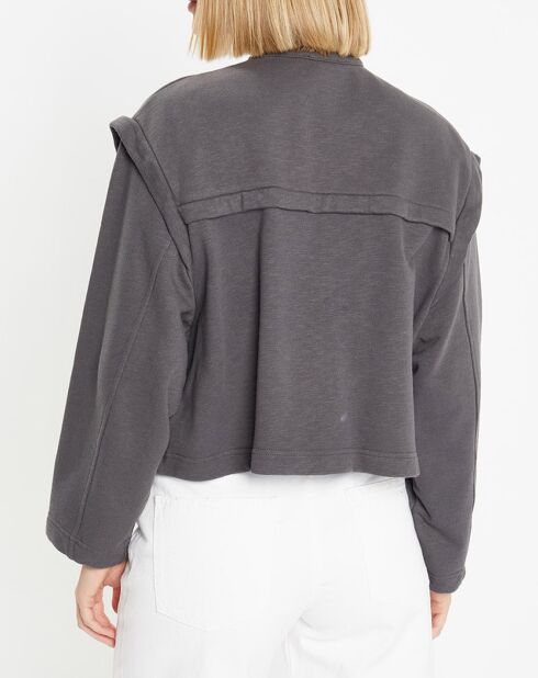 Veste courte en Coton Léonor gris foncé