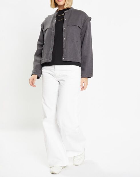 Veste courte en Coton Léonor gris foncé