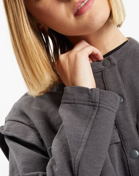 Veste courte en Coton Léonor gris foncé