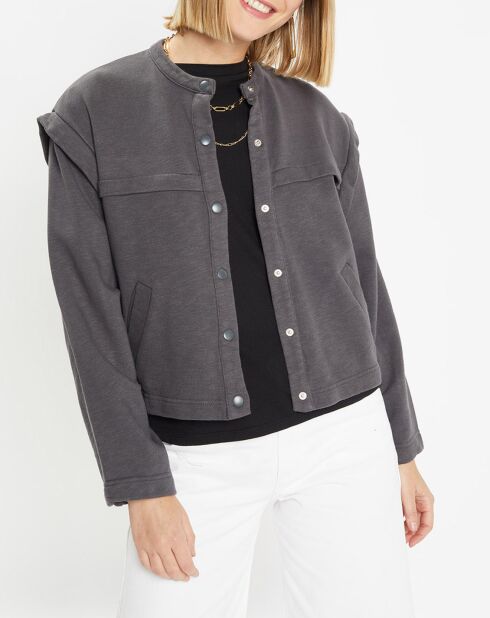 Veste courte en Coton Léonor gris foncé