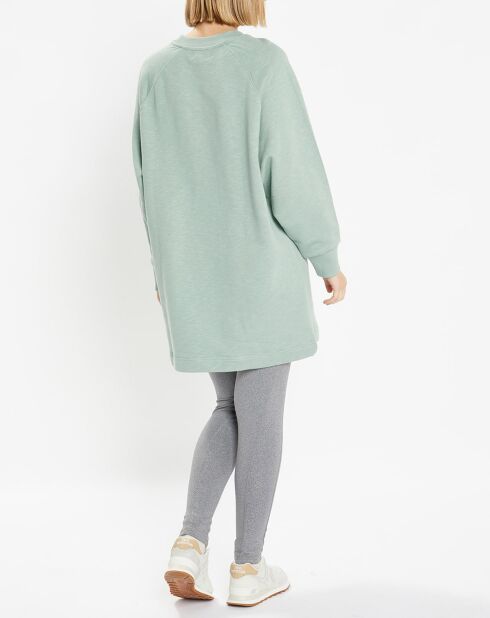 Sweat droit et long en Coton Lenny vert clair
