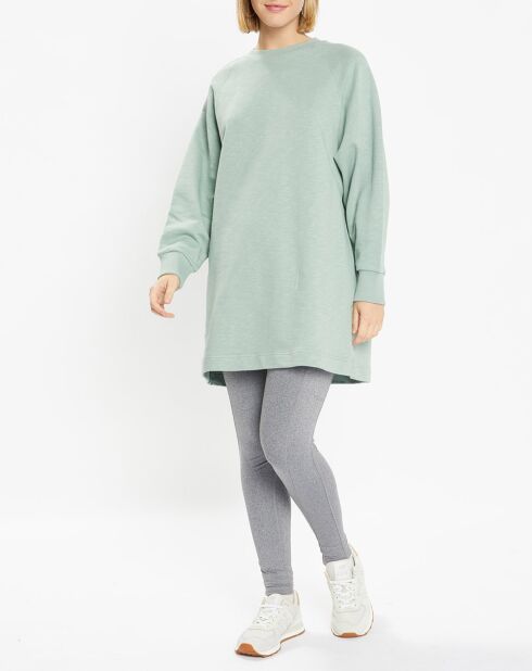 Sweat droit et long en Coton Lenny vert clair