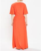 Robe longue Catherine à Col V orange