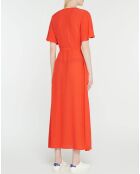 Robe longue Catherine à Col V orange