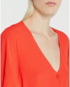 Robe longue Catherine à Col V orange