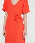 Robe longue Catherine à Col V orange