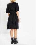 Catherine schwarzes kurzes Kleid mit V-Ausschnitt