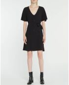 Catherine schwarzes kurzes Kleid mit V-Ausschnitt