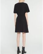 Catherine schwarzes kurzes Kleid mit V-Ausschnitt