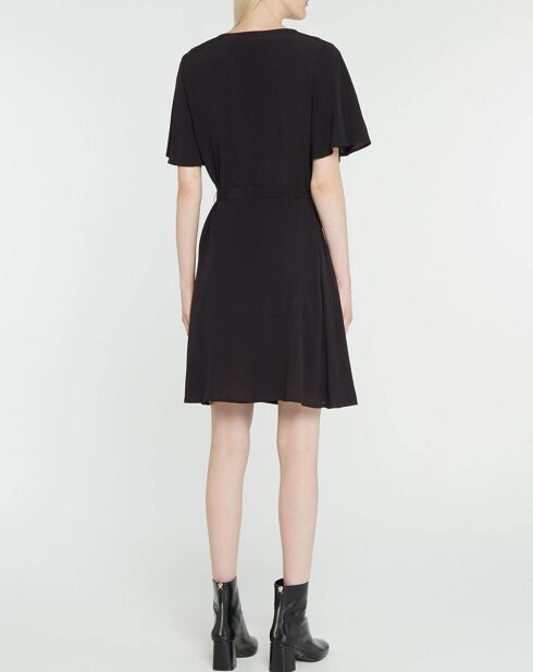 Catherine schwarzes kurzes Kleid mit V-Ausschnitt
