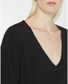 Catherine schwarzes kurzes Kleid mit V-Ausschnitt