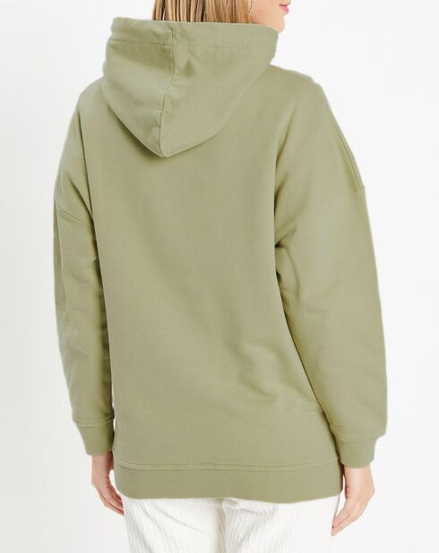 Sweat à capuche en Coton Bio Bahut kaki clair