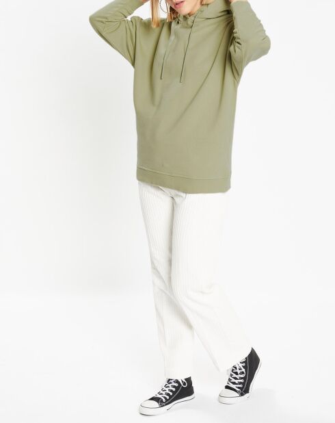 Sweat à capuche en Coton Bio Bahut kaki clair