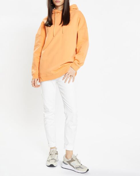 Sweat à capuche en Coton Bio Bahut orange moyen