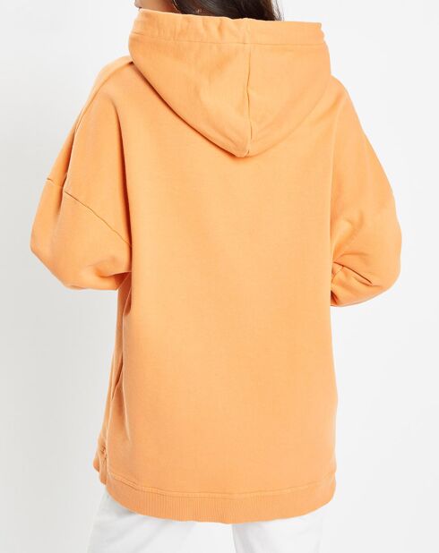 Sweat à capuche en Coton Bio Bahut orange moyen