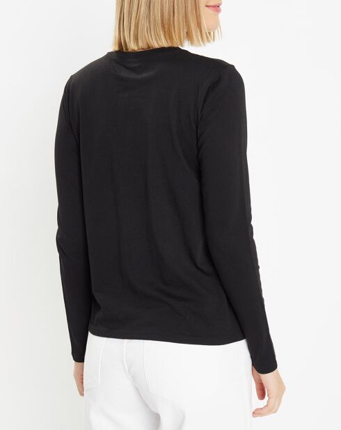 Nova Langärmliges Baumwoll-T-Shirt in Schwarz