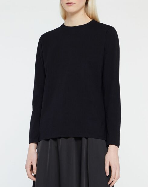 Nova Langärmliges Baumwoll-T-Shirt in Schwarz