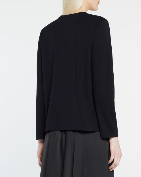 Nova Langärmliges Baumwoll-T-Shirt in Schwarz