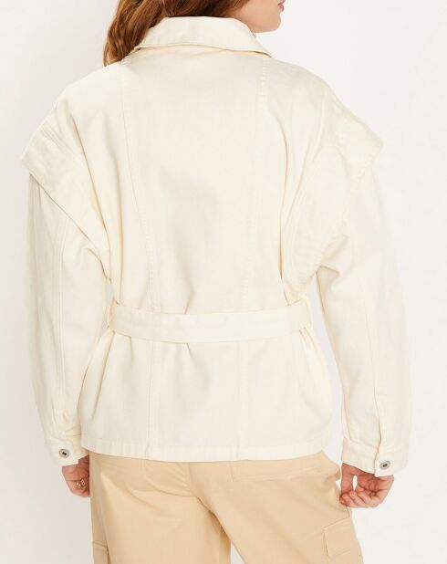 Ecrufarbene Jeansjacke Pacha mit Schulterpartie