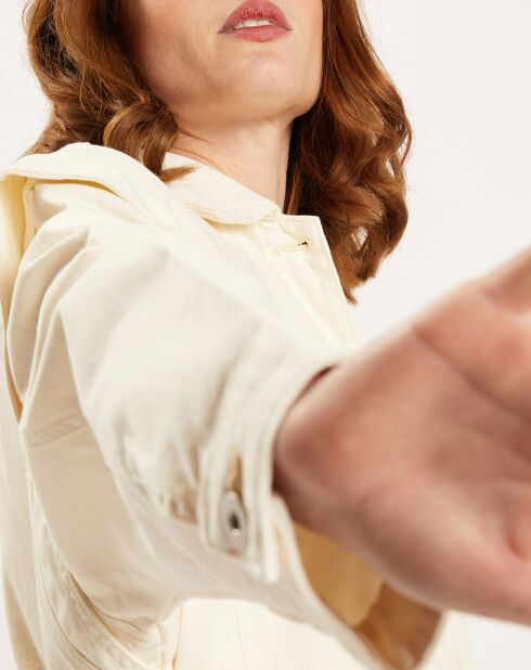 Ecrufarbene Jeansjacke Pacha mit Schulterpartie