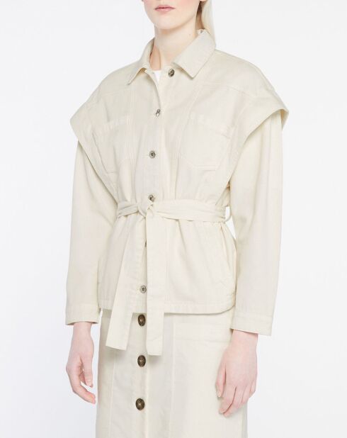 Ecrufarbene Jeansjacke Pacha mit Schulterpartie