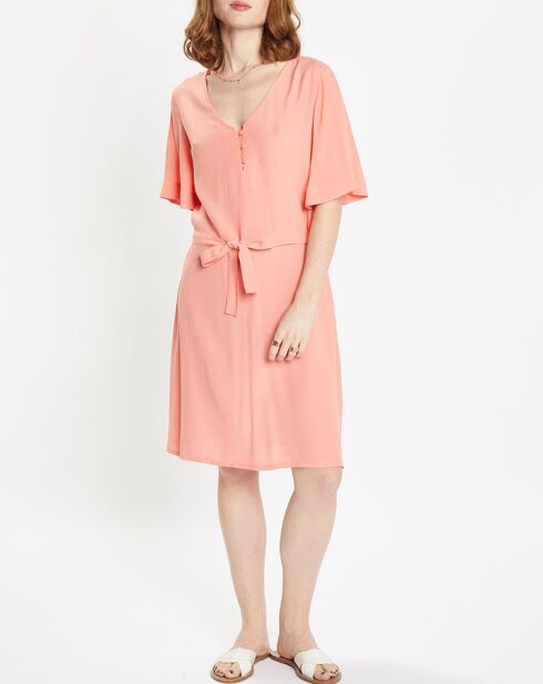 Robe Cathy Midi imprimée rose