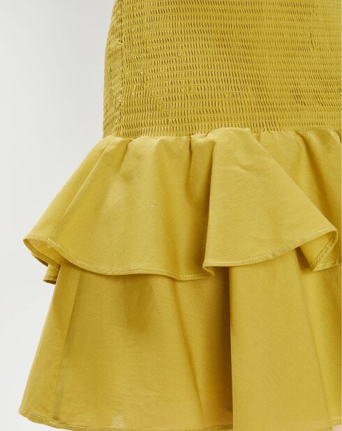 Jupe à smock Carmen kaki