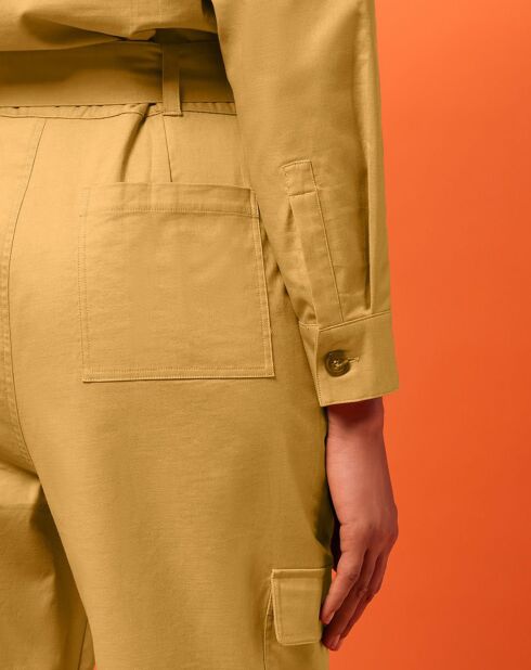 Combinaison en Coton & Lin Poca kaki clair