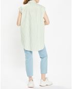 Chemise en Popeline Push blanc/vert
