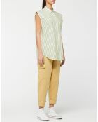 Chemise en Popeline Push blanc/vert