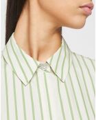 Chemise en Popeline Push blanc/vert