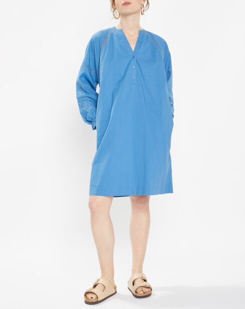 Robe en Coton Bio Paphos bleu moyen