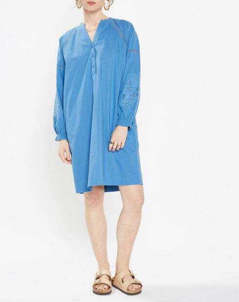 Robe en Coton Bio Paphos bleu moyen