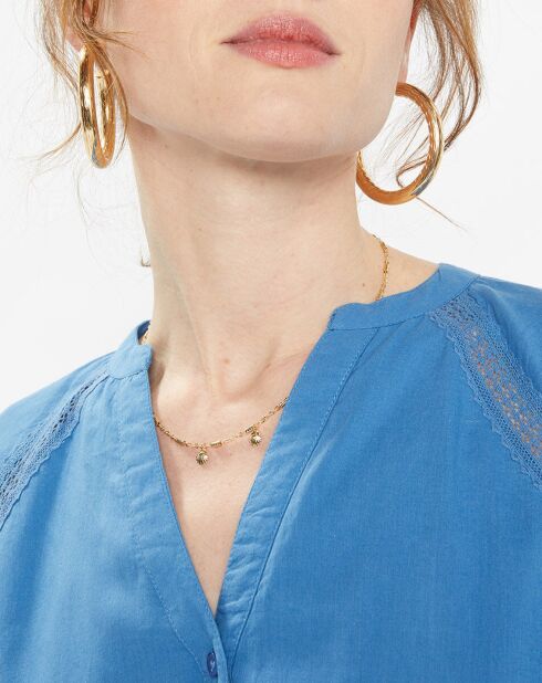 Robe en Coton Bio Paphos bleu moyen