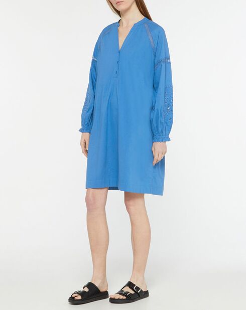 Robe en Coton Bio Paphos bleu moyen