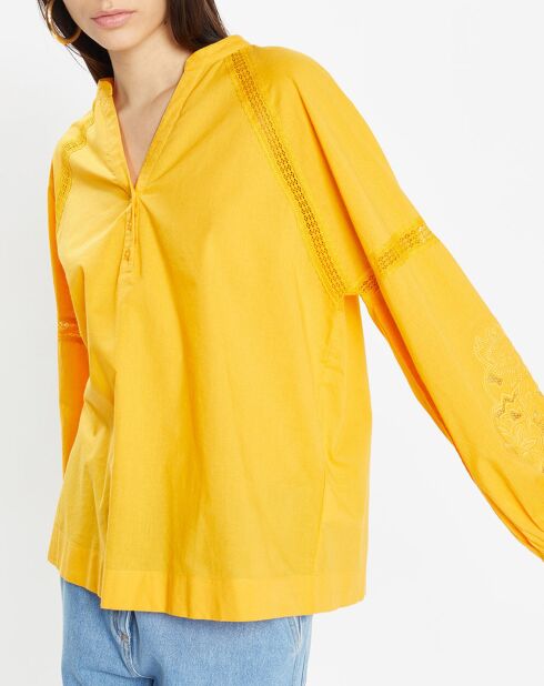 Top en Coton Bio Patmos jaune orangé