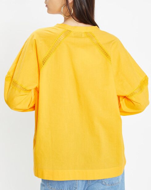 Top en Coton Bio Patmos jaune orangé