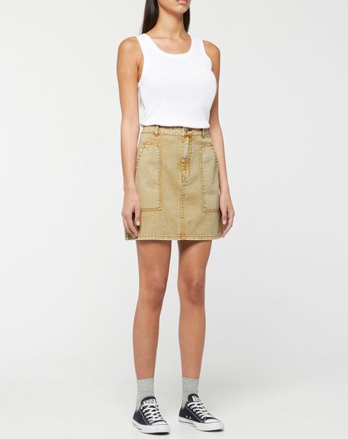Jupe en Denim Puce kaki clair