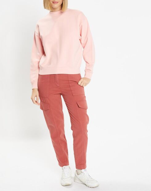 Pantalon cargo en Twill de Coton recyclé Robin rouge foncé