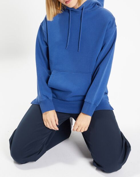 Sweat en Coton bio Raffut à capuche bleu