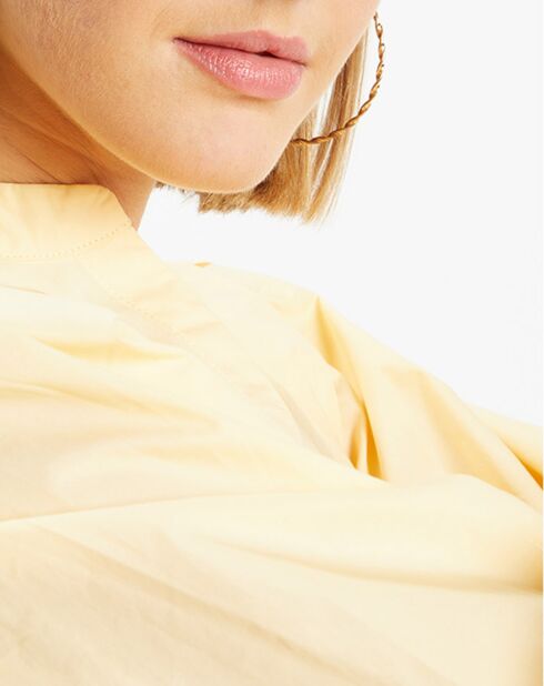 Blouse en Popeline de Coton Mimosa jaune clair