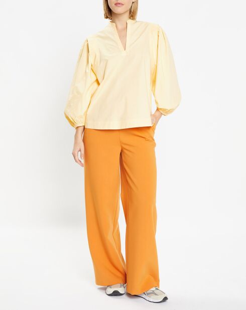 Blouse en Popeline de Coton Mimosa jaune clair