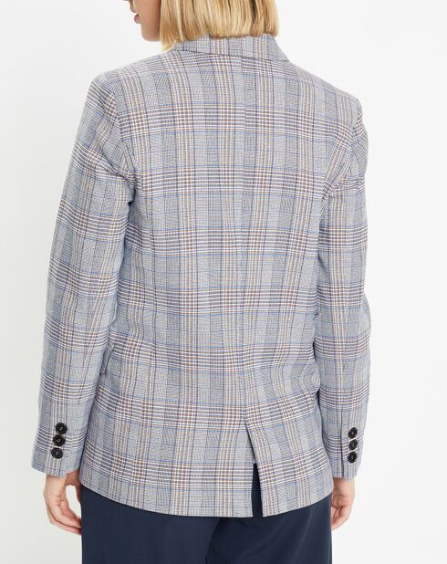 Veste blazer Rune double boutonnage imprimé Pince de Galles gris/noir