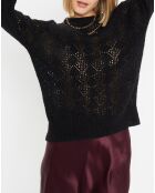 Pull en Maille pointelle mousseuse noir
