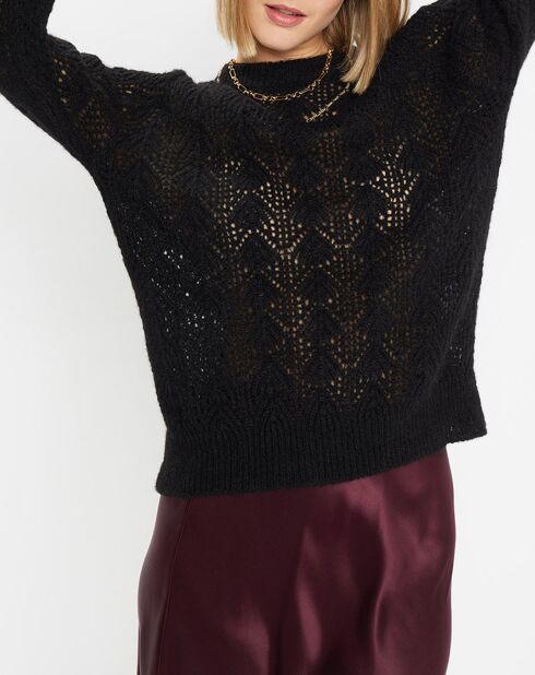 Pull en Maille pointelle mousseuse noir