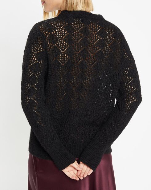 Pull en Maille pointelle mousseuse noir